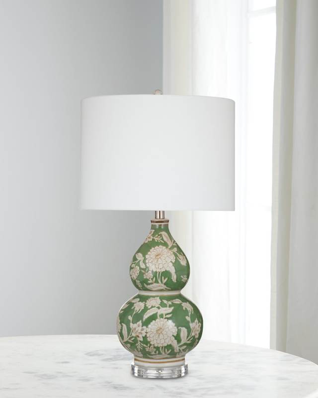 Capri 28" Floral Double-Gourd Table Lamp